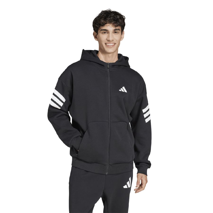 Hoodie Future Icons 3-Stripes felpa uomo con zip e cappuccio Adidas | JD4827X